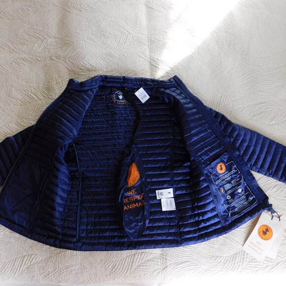 NWT Save The Duck Iris NLA Carly style navy Plumtech vegan down puffer jacket M - Picture 9 of 16